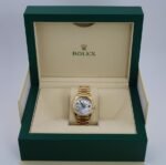 Rolex Yellow Gold Day-Date 36 Watch - Fluted Bezel - Mother-of-Pearl Diamond Dial - President Bracelet - 128238 mdp - 图片 3