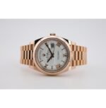 Rolex Day-Date 40 Rose Gold White Roman Dial & Fluted Bezel President Bracelet 228235 - - 图片 4