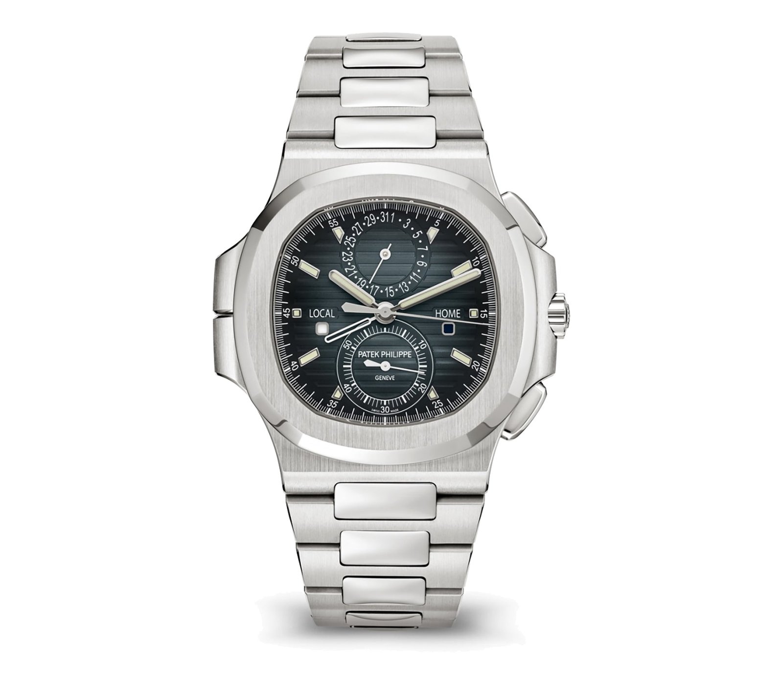 14876.jpg 41mm Blue Gradiant Travel Time Chrono Dial Stainless Steel Bracelet - 图片 1