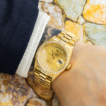 Rolex 18K Yellow Gold Day Date with Champagne Diamond Dial and President Bracelet - 图片 5