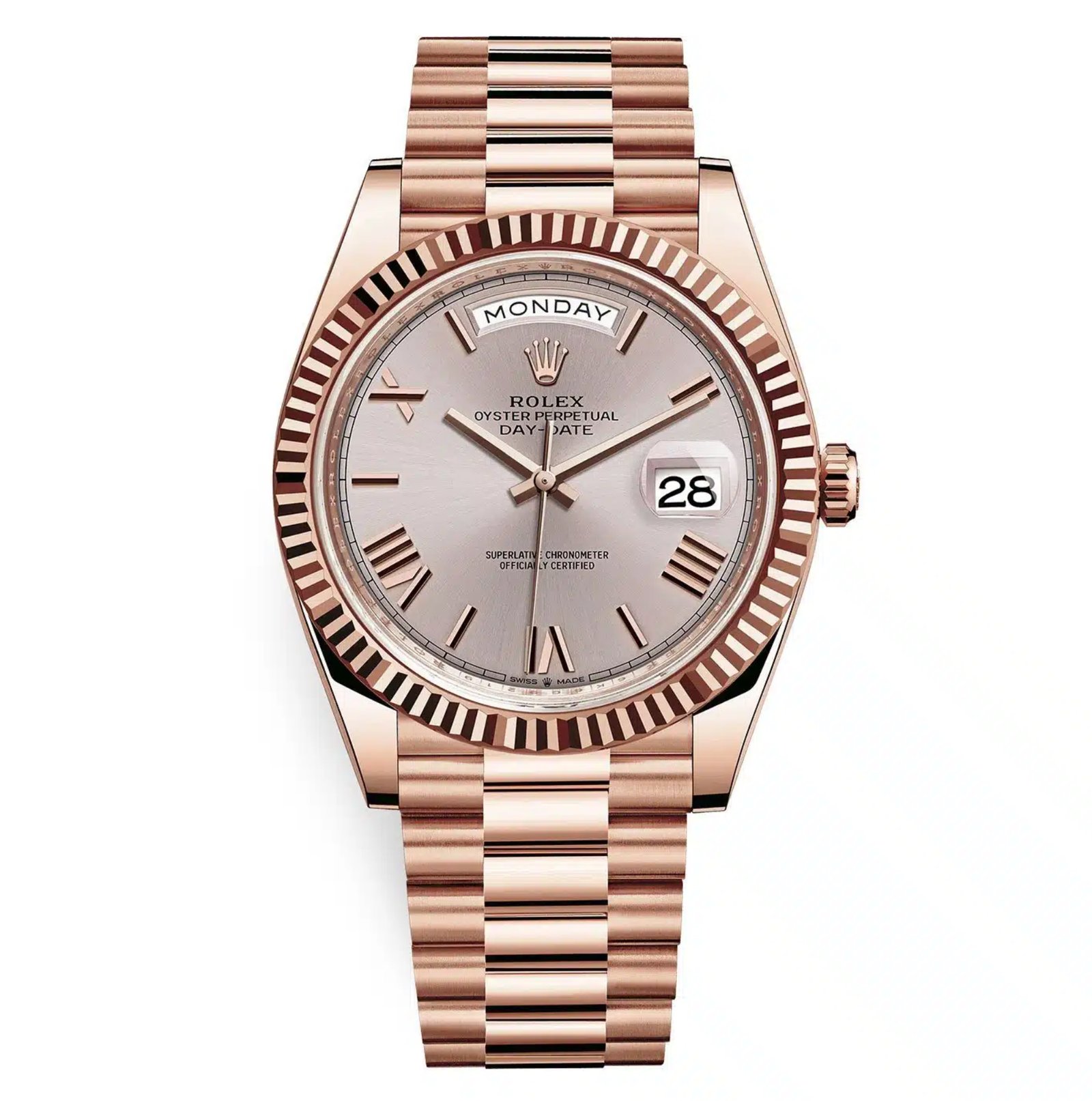 Pre-Owned-Rolex-228235-Day-Date-Sundust-Roman-40mm-Everose-Gold-JD-Watches-NY.png Rolex 228235 Day-Date Sundust Roman 40mm Everose Gold - 图片 1