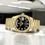 Rolex Day Date 40 Yellow Gold Black Onyx Diamond Dial with President Bracelet - 图片 2