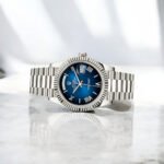 Rolex White Gold Day-Date 40 Watch Blue Ombré Roman Dial - President Bracelet - 图片 2