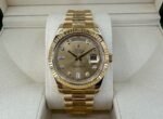 Rolex Day-Date 41 Yellow Gold Champagne Diamond Dial & Fluted Bezel President Bracelet - 218238 - 图片 3